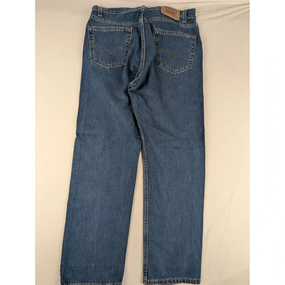 Levi's 505 Mens Reg Fit Y2K Straight Leg Jeans Blue Medium Wash W36 L30 USA Made